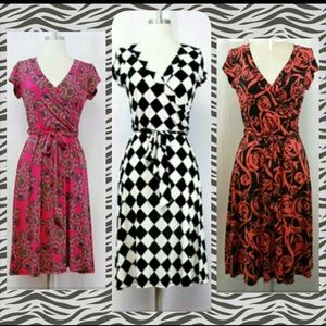 Ladies mock wrap dresses